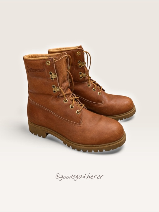 Herman Survivors Other - VINTAGE Survivors Men’s 7M Genuine Leather Work Boots Brown